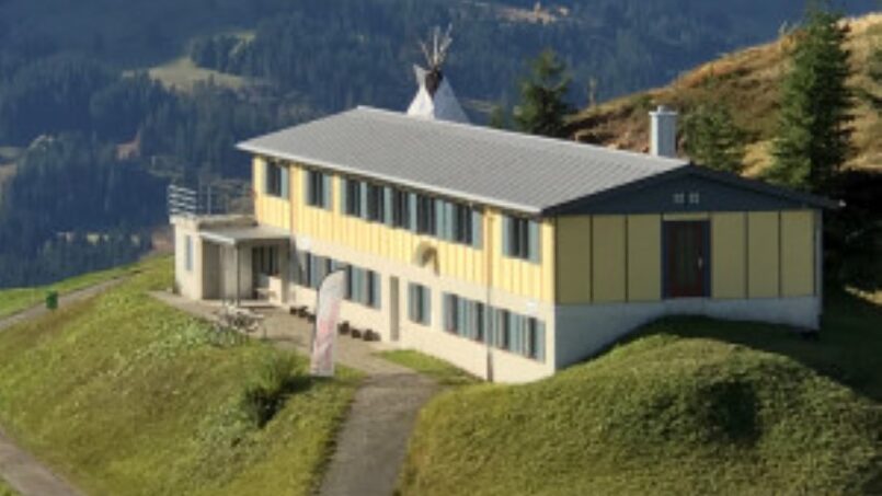 Luftaufnahme Ferienheim Schrattenblick Gruppenunterkunft in Marbach Marbachegg