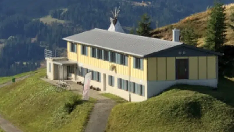 Luftaufnahme Ferienheim Schrattenblick Gruppenunterkunft in Marbach Marbachegg