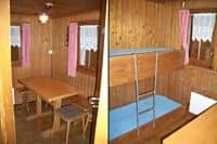 Gruppenhaus Ebnat-Kappel, Innenraum Clubhaus Pfungen mit Etagenbetten und Tisch