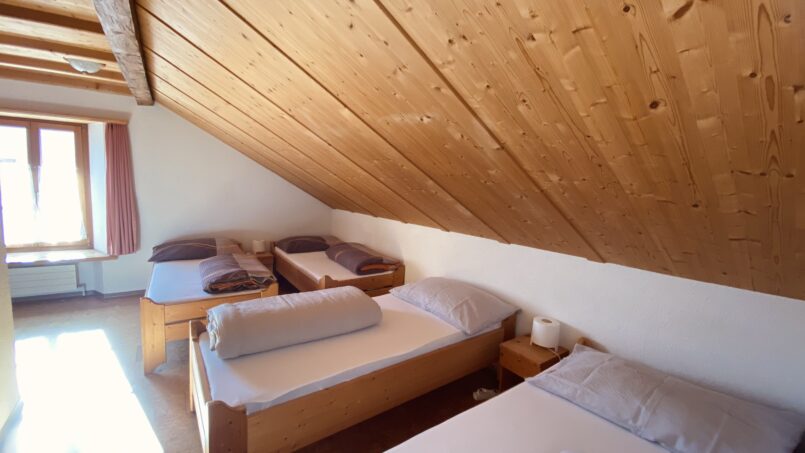 Holzdecke im Gruppenhaus Steinbock, Val Müstair