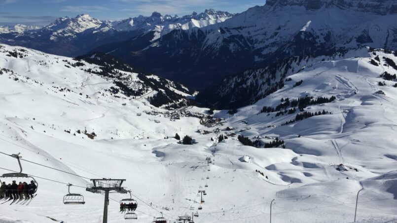 Gruppenhaus Chalet La Marmotte Les Crosets Skilift Schneebedeckte Piste
